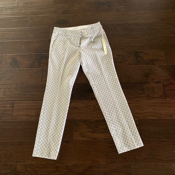 Kenar NWT GRAY PANTS Windowpane Jacquard Size 6 - Picture 7 of 10